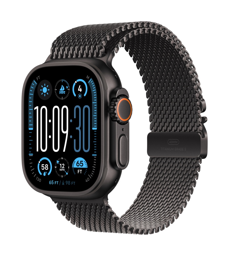 Apple Watch Ultra2 v2 Cellular 49mm Black Titanium Case with Black Titanium Milanese Loop S
